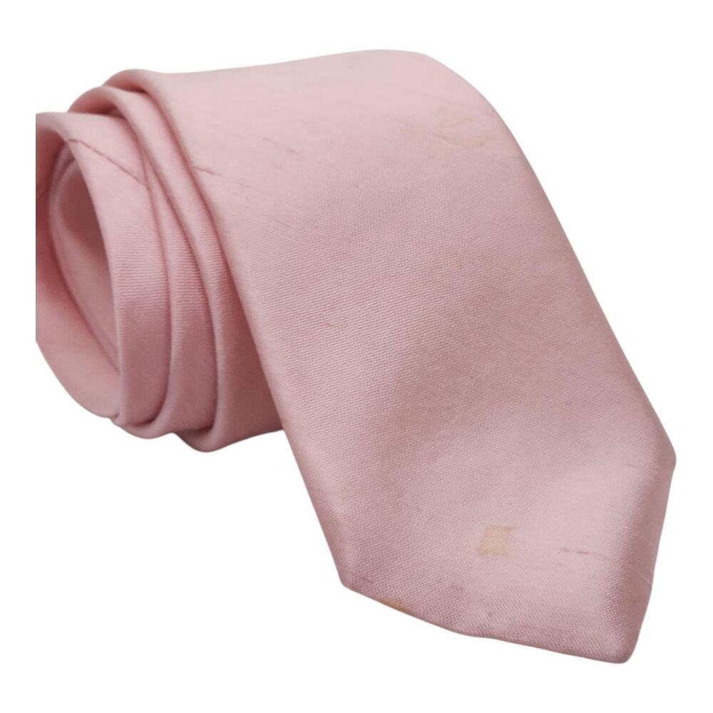 Vintage Pink Silk Tie Mens Classic Satin Solid Necktie NWT NOS